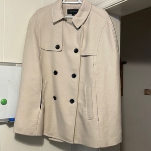 Ann Taylor double breasted cream cape poncho - Size Large